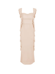 Minimalist Formal Dresses for Women Wedding Guest Dresses Summer Maxi Dress Sleeveless Mesh Ruffle Cocktail Elegant Outfits