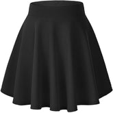 Minimalist Womens Basic Versatile Stretchy Flared Casual Mini Skater Skirt Minimalist Everyday Wardrobe Essential