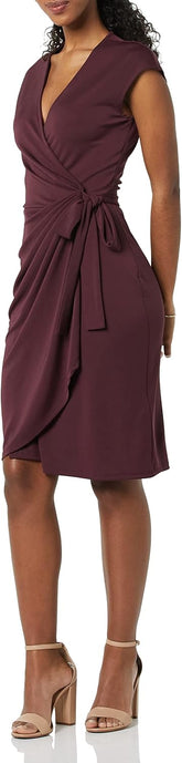 Youth Style Women's Classic Cap Sleeve V Neck Wrap Dress Daily Casual Going Out Dresses Available In Multiple Sizes Including Plus Size
