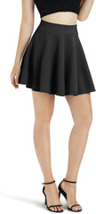 Minimalist Womens Basic Versatile Stretchy Flared Casual Mini Skater Skirt Minimalist Everyday Wardrobe Essential