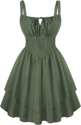 Youth 2026 Summer Corset Mini Dress For Women Teens Ruffle Sundress Graduation Homecoming Party Dress