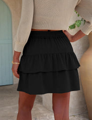 2026 Youth Flowy Boho Ruffled Mini Skorts for Women High Waist Tiered Casual Skorts for Tennis Golf Daily Activities
