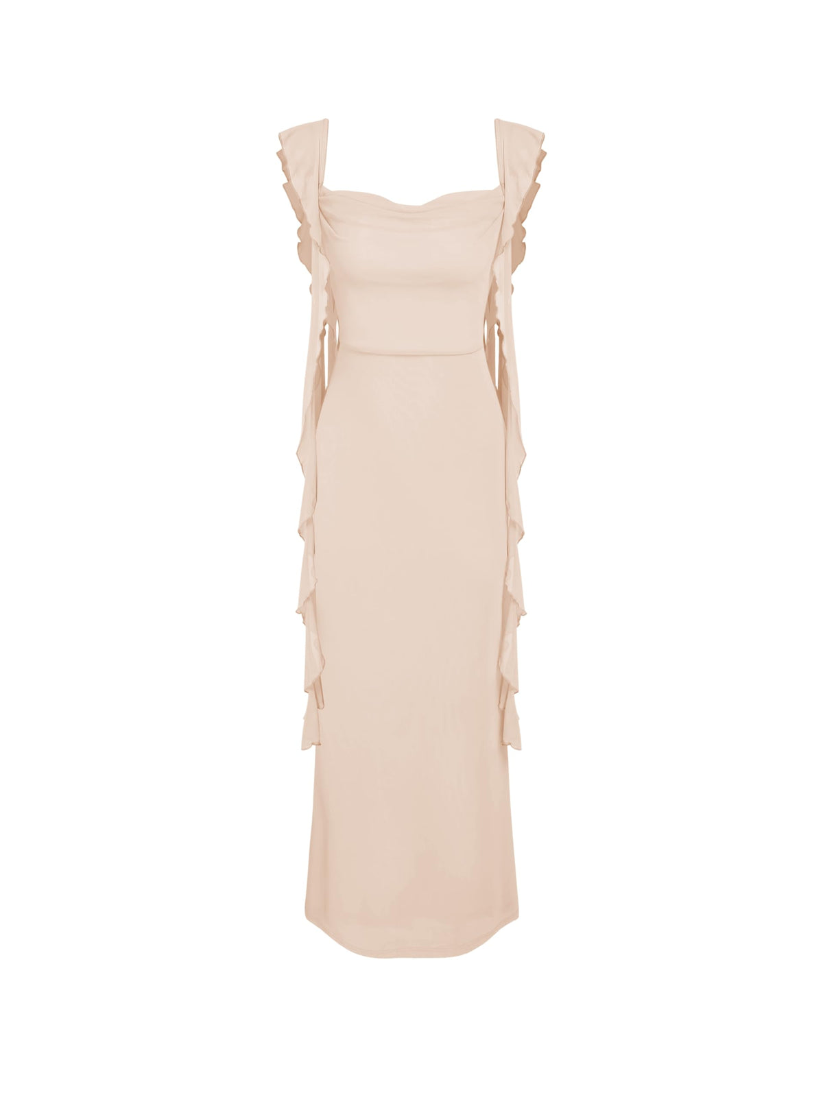 Minimalist Formal Dresses for Women Wedding Guest Dresses Summer Maxi Dress Sleeveless Mesh Ruffle Cocktail Elegant Outfits