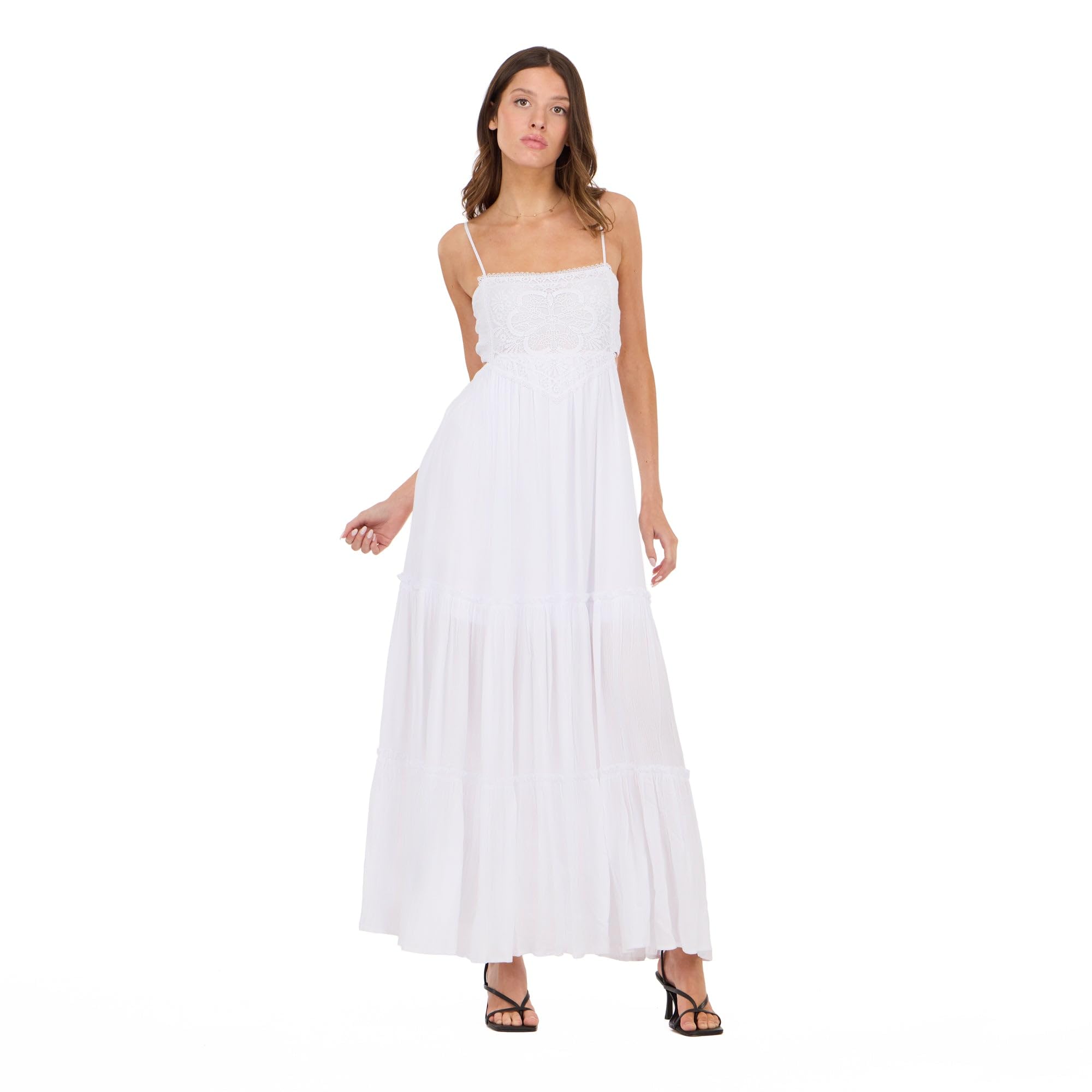 Womens Smocked Maxi Dress Minimalist Casual Long Dress for Daily Wear Beach Vacation Everyday Outfit