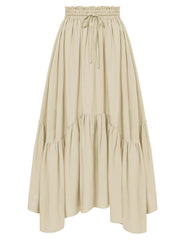 Minimalist Maxi Skirt for Women High Waist Renaissance Long Skirt with Pockets Minimalist Daily Casual Outfit