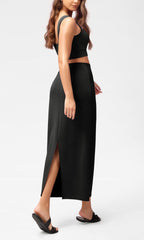 Business Modal Soft Maxi Skirt for Women High Waist Back Slit Casual Long Pencil Skirt for Office Work Business Casual Daily Wear