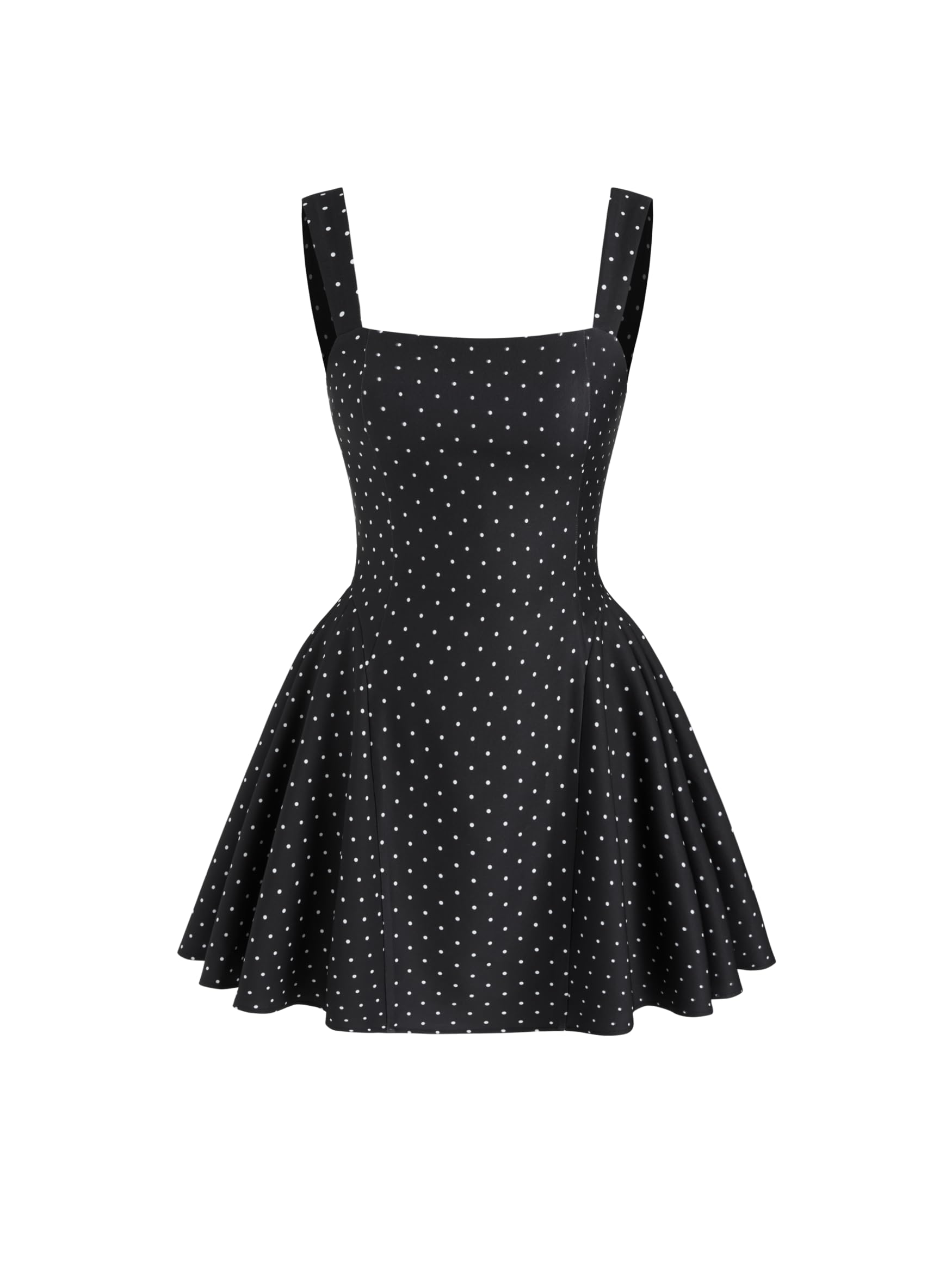 Business Casual Women's Polka Dot Square Neck Sleeveless Mini Dress Summer Going Out Date Night Daily Wear Dress