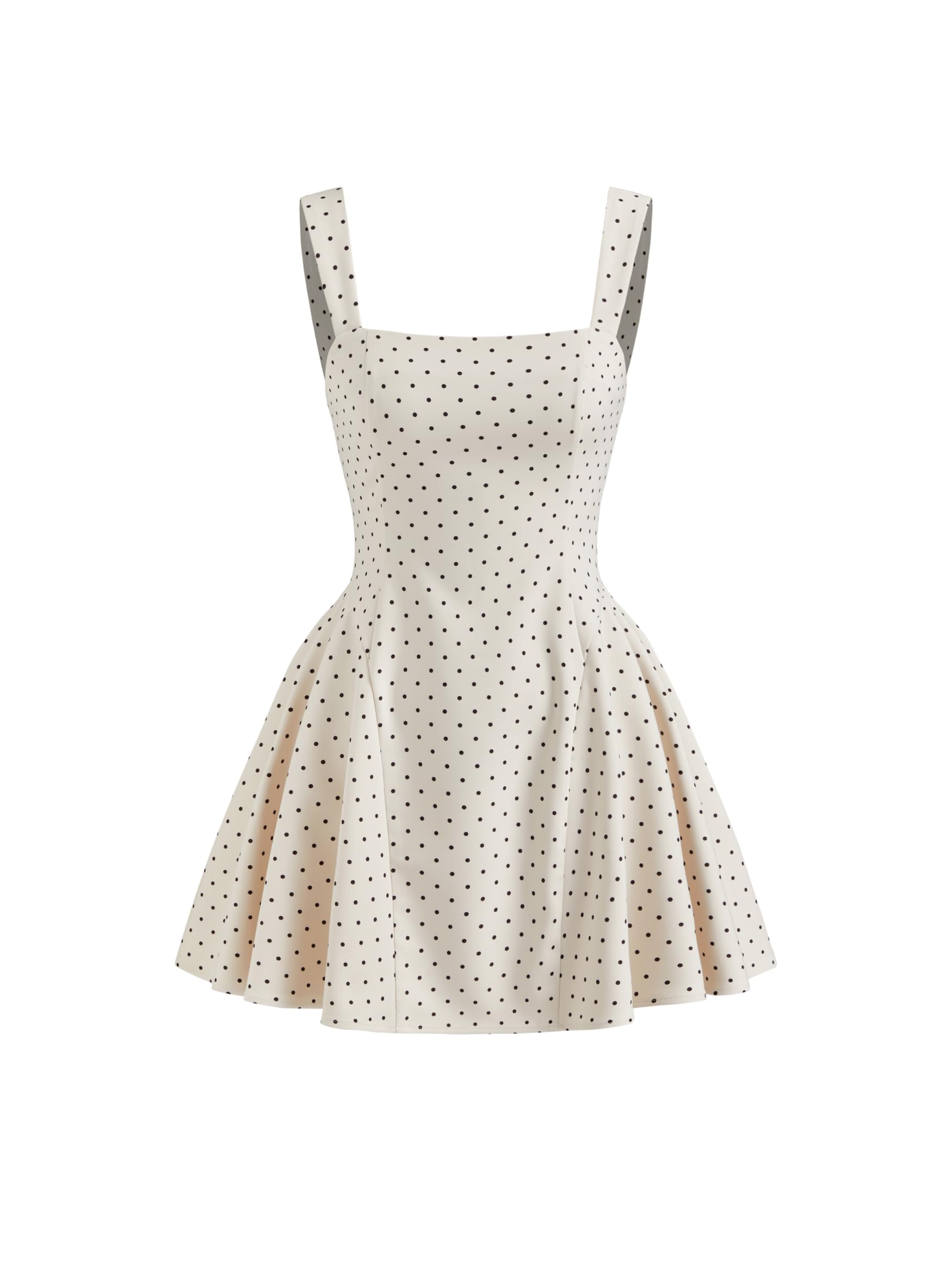 Business Casual Women's Polka Dot Square Neck Sleeveless Mini Dress Summer Going Out Date Night Work Daily Wear Dress