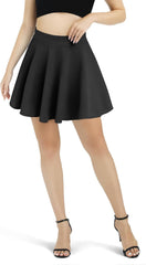 Minimalist Womens Basic Versatile Stretchy Flared Casual Mini Skater Skirt Minimalist Everyday Wardrobe Essential