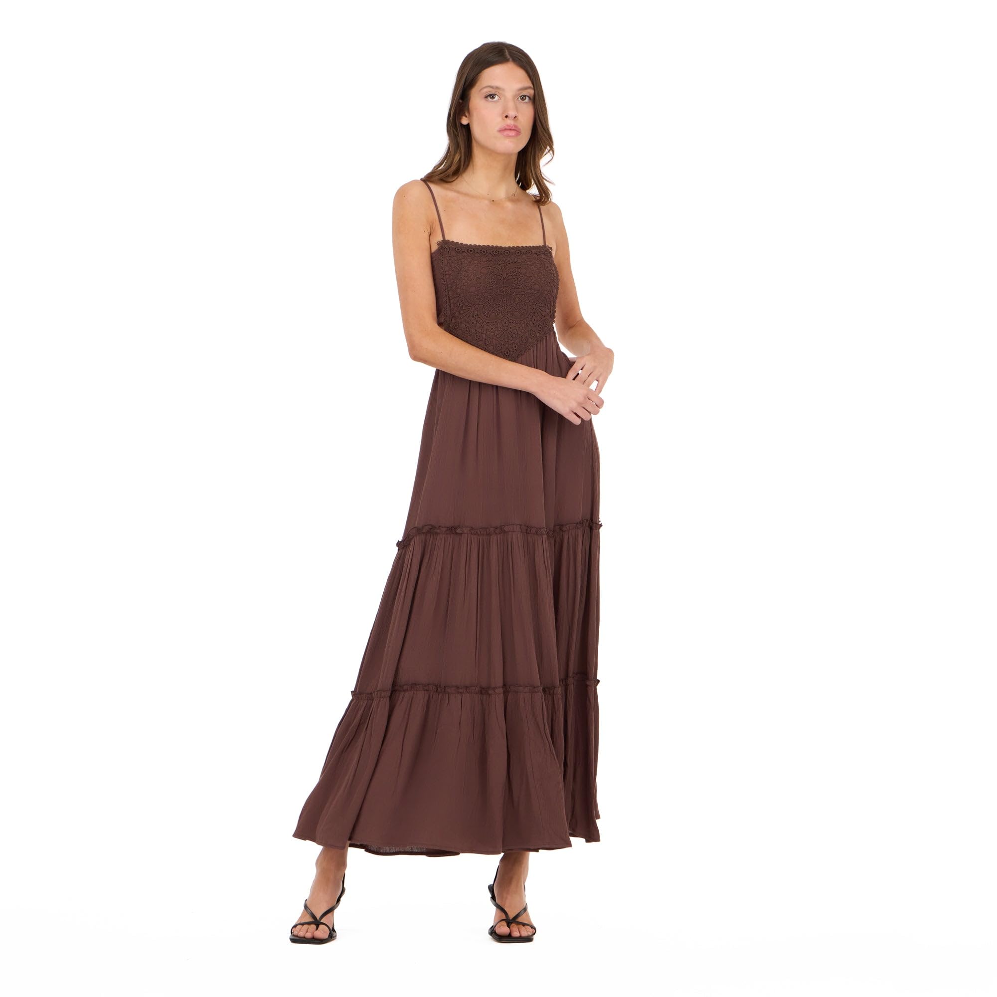 Womens Smocked Maxi Dress Minimalist Casual Long Dress for Daily Wear Beach Vacation Everyday Outfit