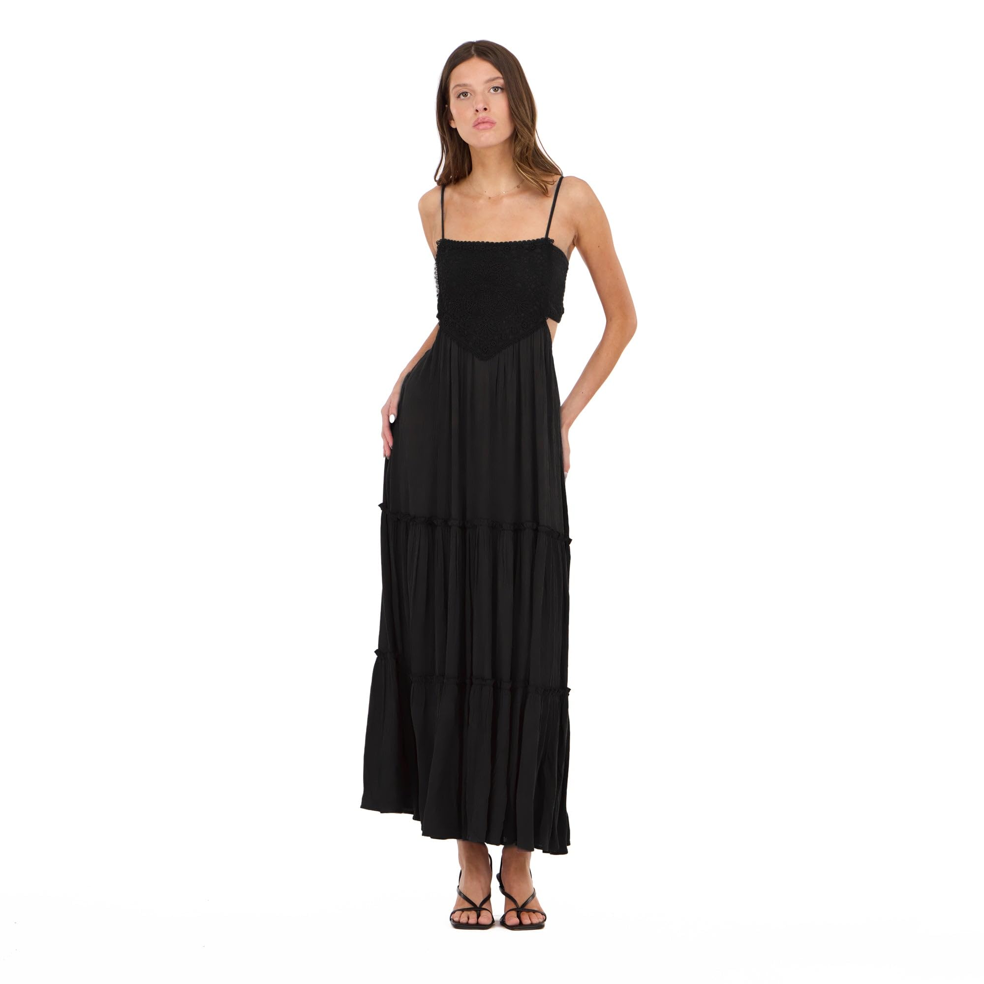Womens Smocked Maxi Dress Minimalist Casual Long Dress for Daily Wear Beach Vacation Everyday Outfit