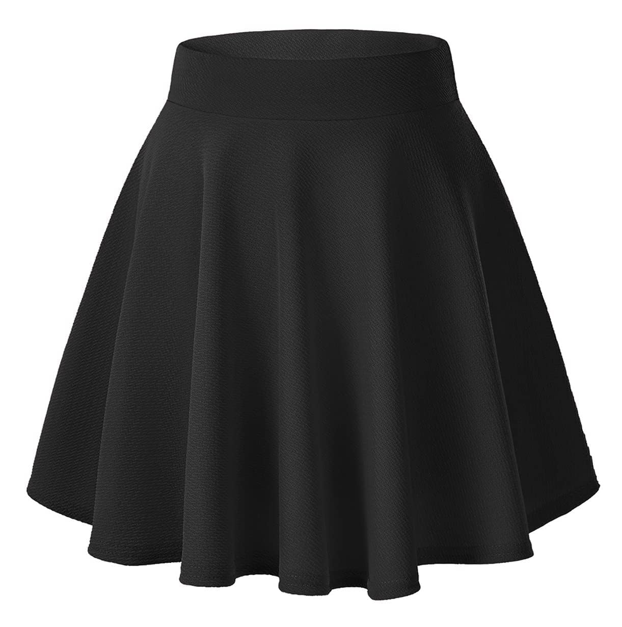 Minimalist Womens Basic Versatile Stretchy Flared Casual Mini Skater Skirt Minimalist Everyday Wardrobe Essential