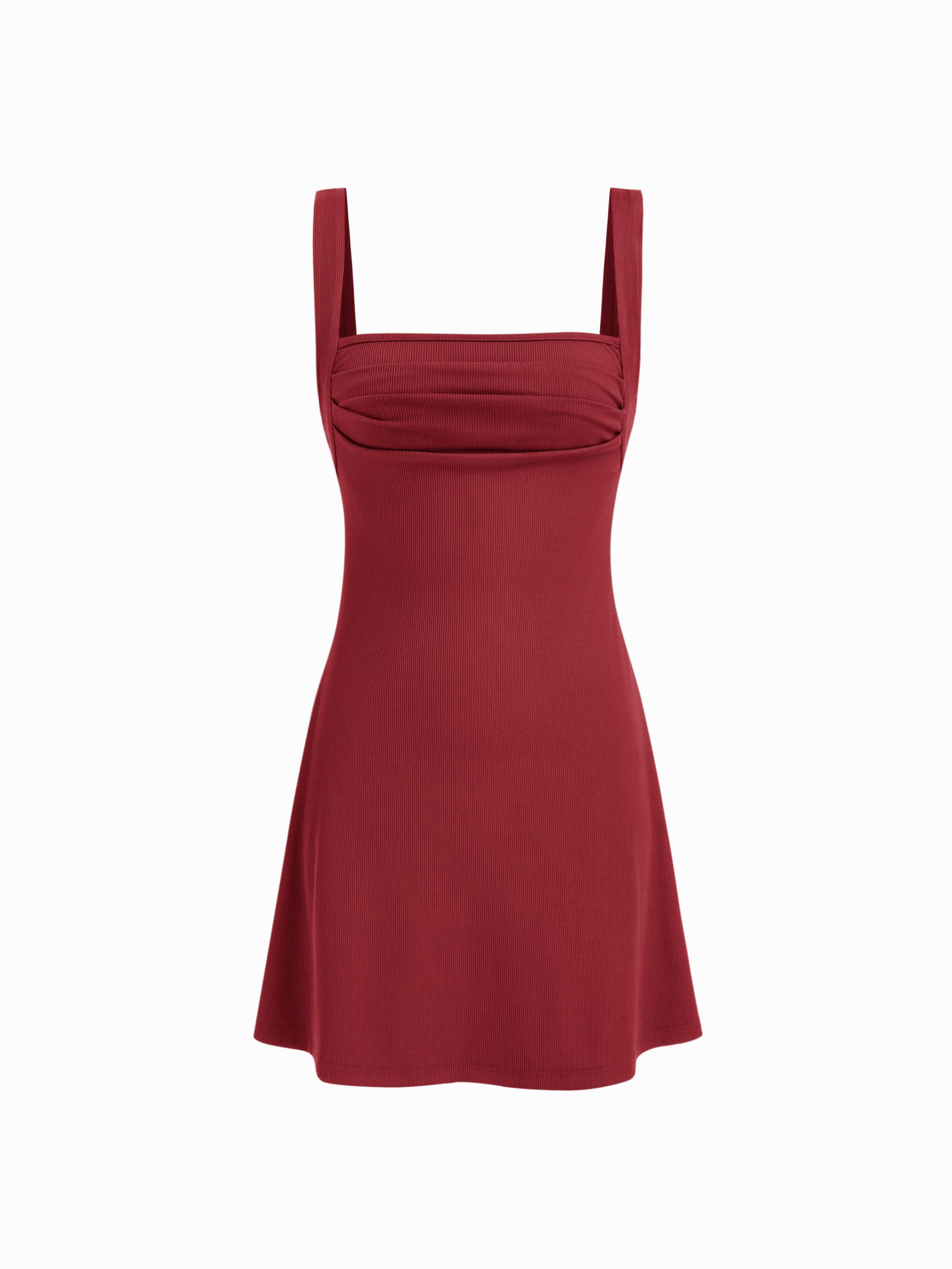 2026 Business Summer Floral Mini Dress for Women Cut Out Back Square Neck Sleeveless Cocktail Dress for Business Events