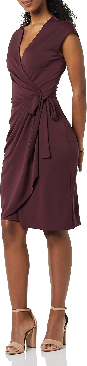 Youth Style Women's Classic Cap Sleeve V Neck Wrap Dress Daily Casual Going Out Dresses Available In Multiple Sizes Including Plus Size