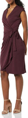 Youth Style Women's Classic Cap Sleeve V Neck Wrap Dress Daily Casual Going Out Dresses Available In Multiple Sizes Including Plus Size