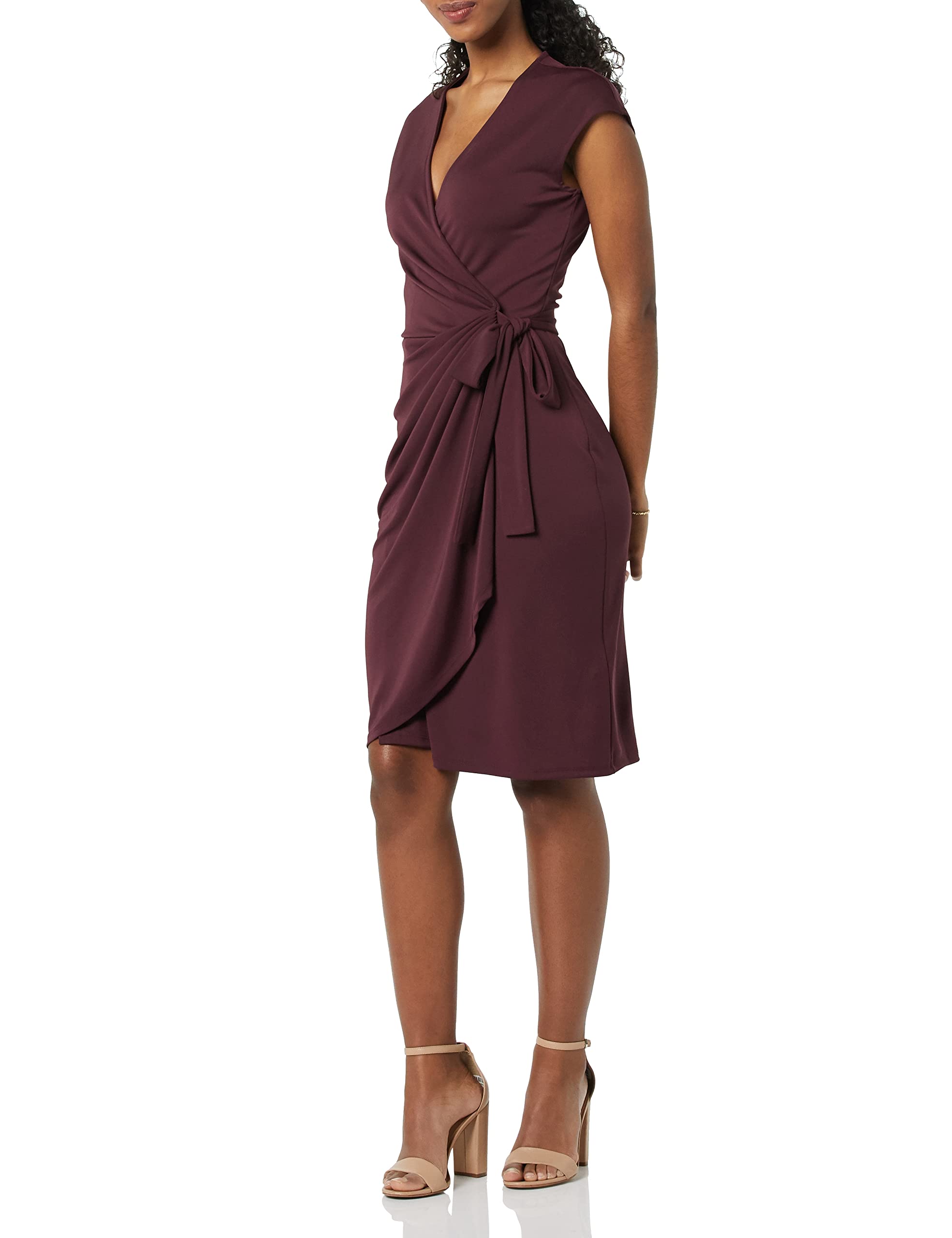 Youth Style Women's Classic Cap Sleeve V Neck Wrap Dress Daily Casual Going Out Dresses Available In Multiple Sizes Including Plus Size