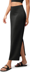 Business Modal Soft Maxi Skirt for Women High Waist Back Slit Casual Long Pencil Skirt for Office Work Business Casual Daily Wear