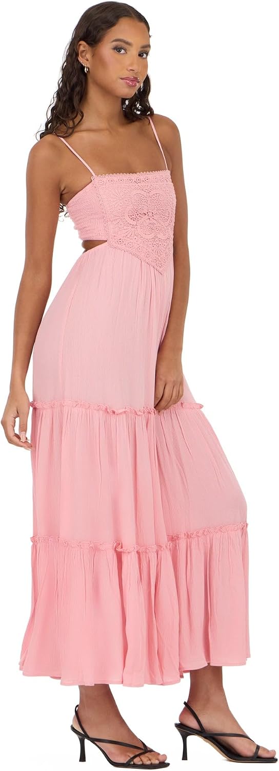 Womens Smocked Maxi Dress Minimalist Casual Long Dress for Daily Wear Beach Vacation Everyday Outfit