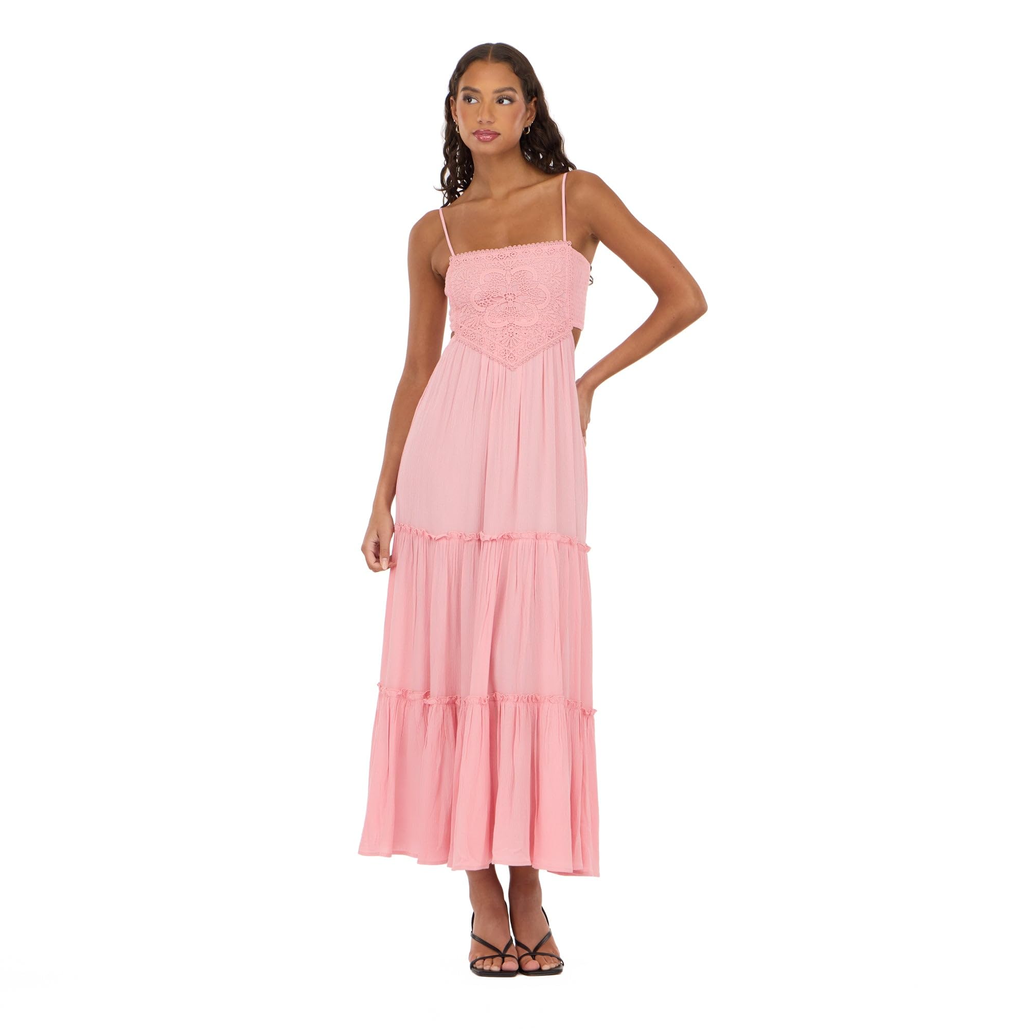 Womens Smocked Maxi Dress Minimalist Casual Long Dress for Daily Wear Beach Vacation Everyday Outfit