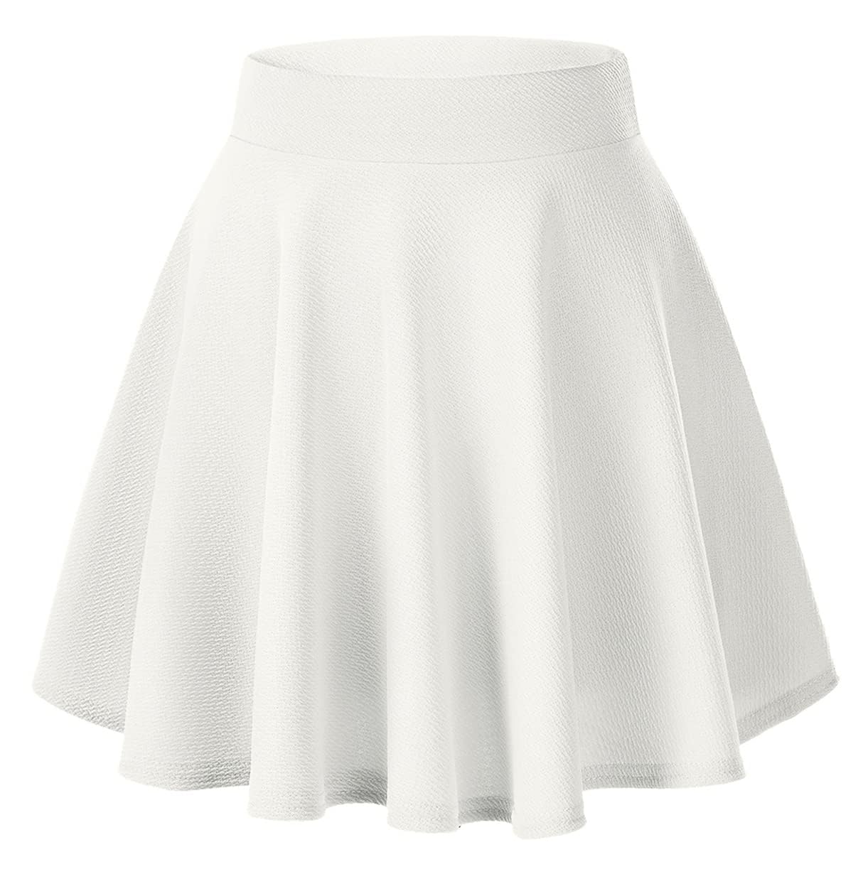 Minimalist Womens Basic Versatile Stretchy Flared Casual Mini Skater Skirt Minimalist Everyday Wardrobe Essential