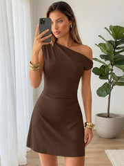 Youth 2026 Trendy Women's Off The Shoulder Mini Summer Going Out Bodycon Sexy Party Club Fashion Outfit Dress