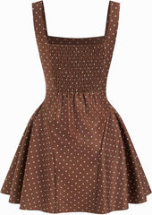 Business Casual Women's Polka Dot Square Neck Sleeveless Mini Dress Summer Going Out Date Night Work Daily Wear Dress