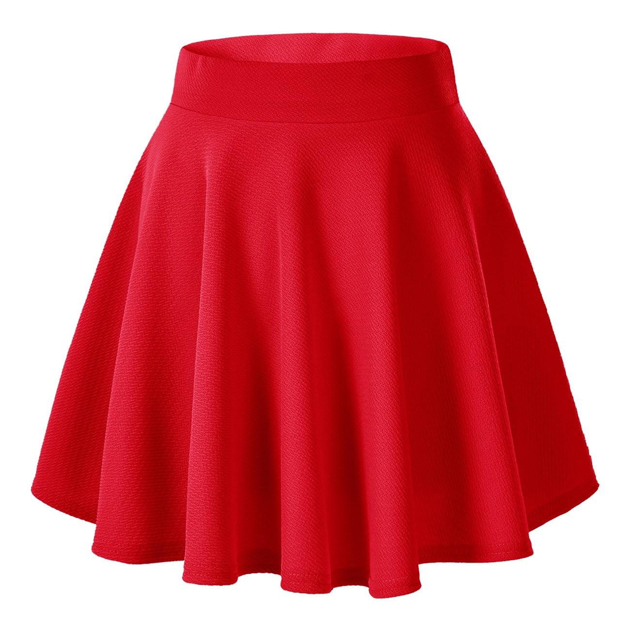 Minimalist Womens Basic Versatile Stretchy Flared Casual Mini Skater Skirt Minimalist Everyday Wardrobe Essential