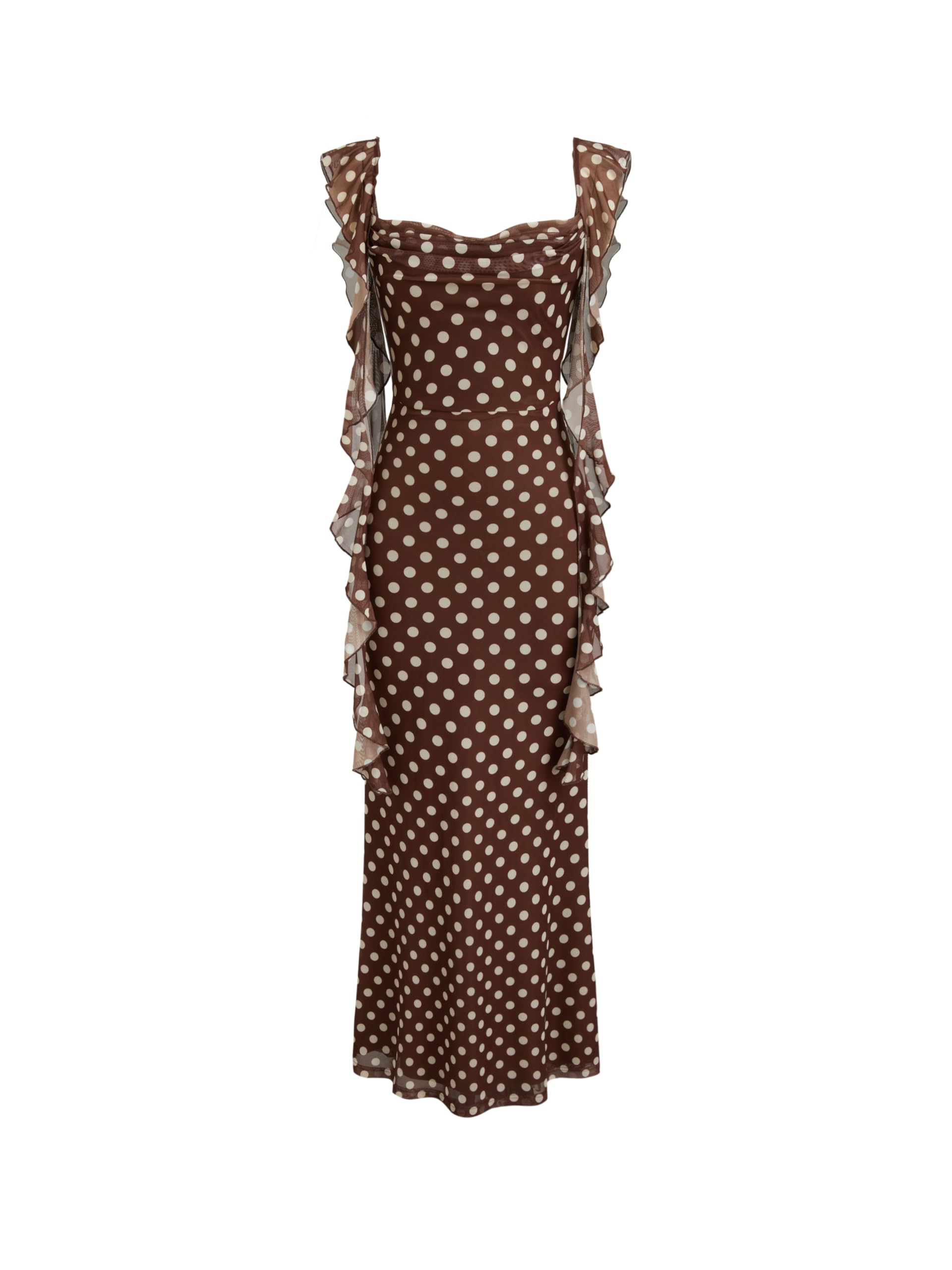 Minimalist Formal Dresses for Women Wedding Guest Dresses Summer Maxi Dress Sleeveless Mesh Ruffle Cocktail Elegant Outfits